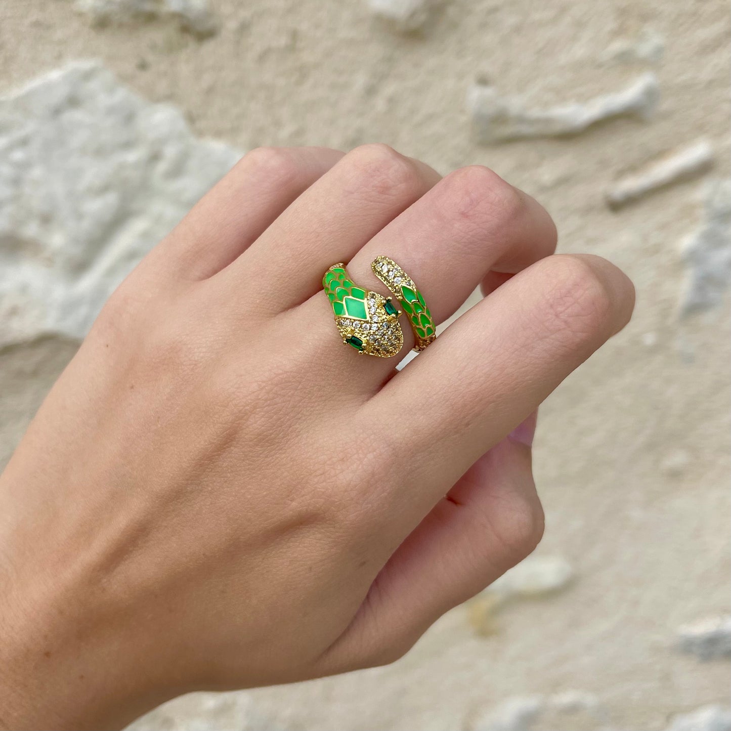 Bague Serpent Vert